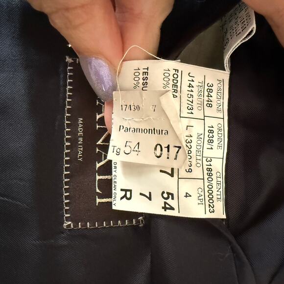 CANALI | 100% Wool Gray Microcheck 2 Button Blazer Notch Lapel Size 54 R (44 R) - Picture 7 of 11